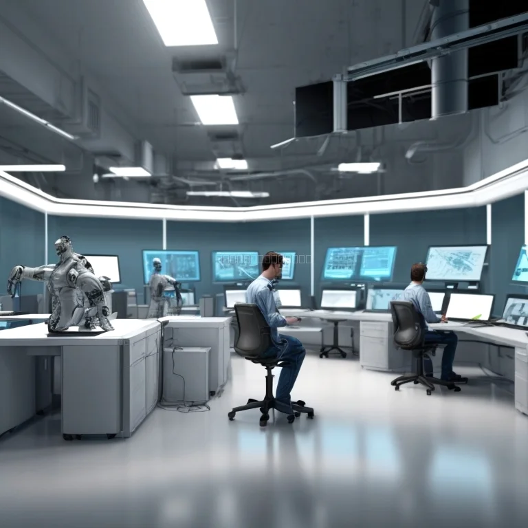 Laborsituation mit Team bei der Entwicklung von KI-Anwendungen